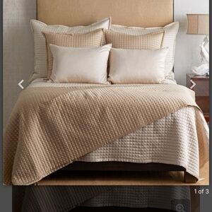 Ready-to-Bed 2.0 Quilted Ann Gish Set of 2 Euro Quilted Sham 26x26 Ivory Silk